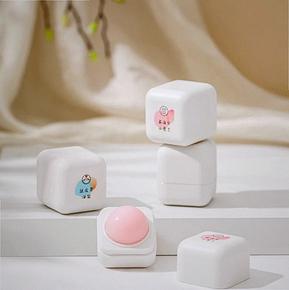 3 Pcs Peach Made Cube Solid Perfume Portable Body Scent, Long Lasting Fragrance