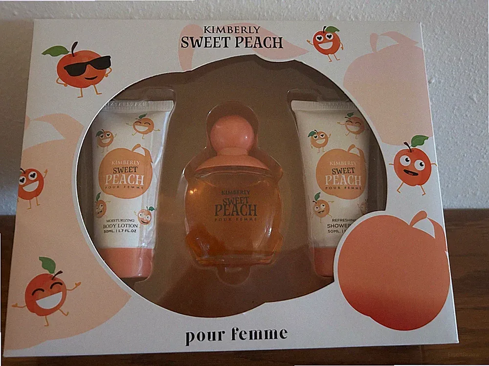 Kimberly SWEET PEACH 3 Pc Pour Femme fragrance gift set lotion/perfume/gel