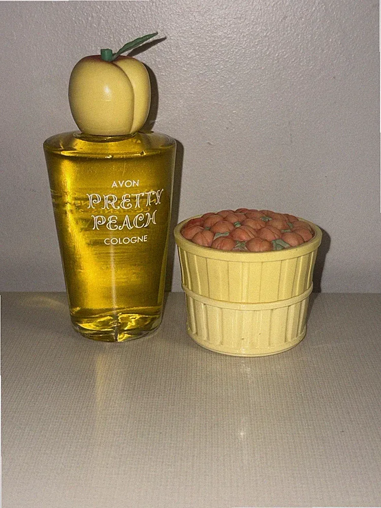 Vintage Avon Pretty In Peach Cologne Perfume FULL & Empty Cream Sachet